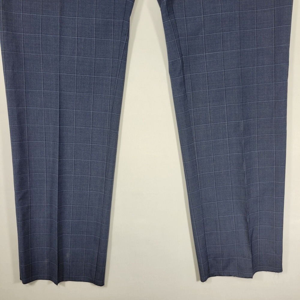 Ralph Lauren Mens Pants Flat Front Navy Plaid Poly Wool Size 44 / UNFINISHED - Picture 4 of 10